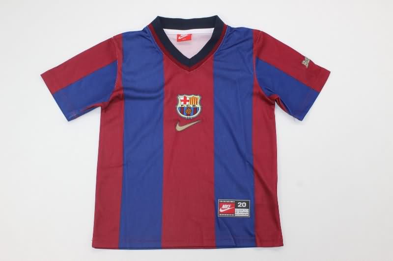 1998/99 Barcelona Home Kids Soccer Jersey And Shorts