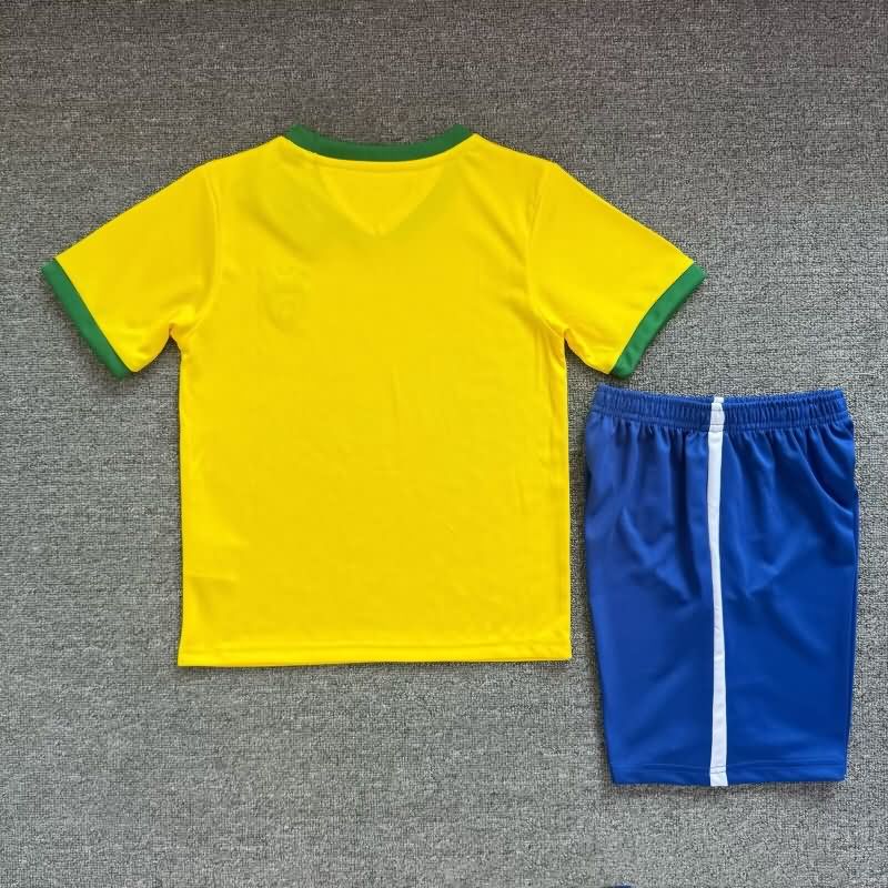 1970 Brazil Home Kids Soccer Jersey And Shorts