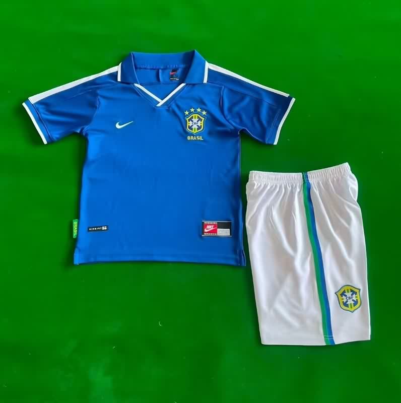 1997 Brazil Away Kids Soccer Jersey And Shorts 1997 Brazil Away Kids Soccer Jersey And Shorts
