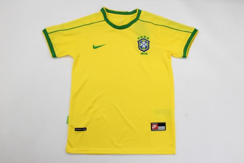 1998 Brazil Home Kids Soccer Jersey And Shorts