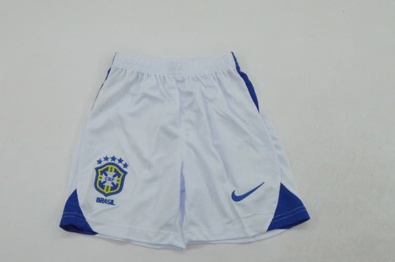 2004 Brazil Away Kids Soccer Jersey And Shorts