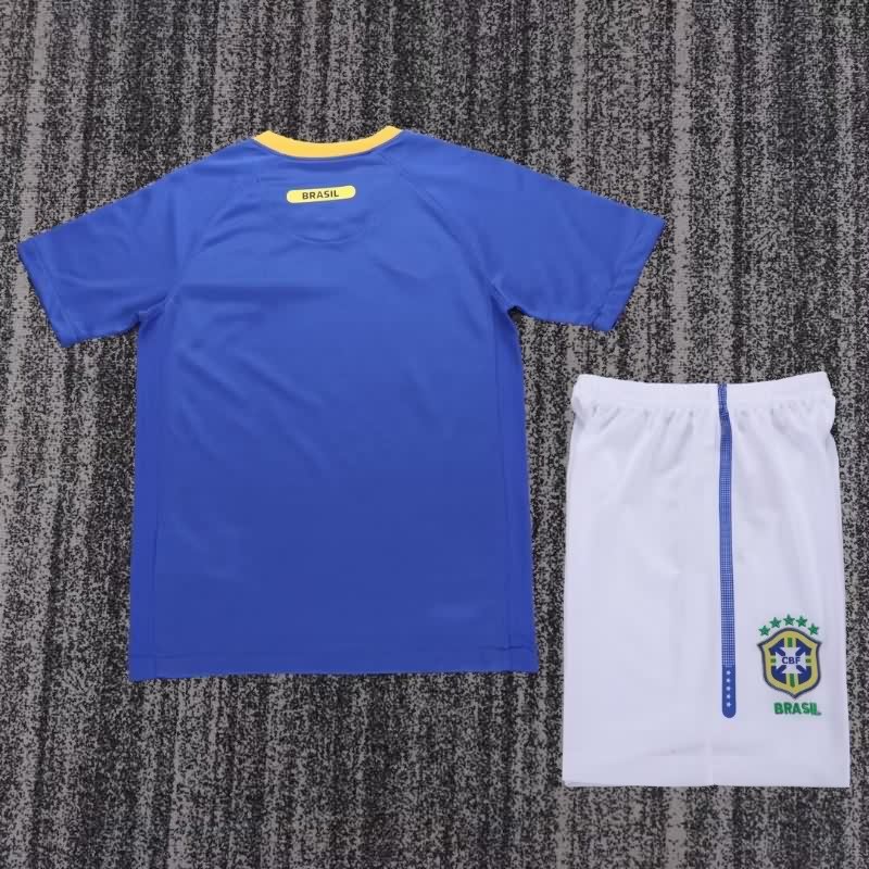 2010 Brazil Away Kids Soccer Jersey And Shorts