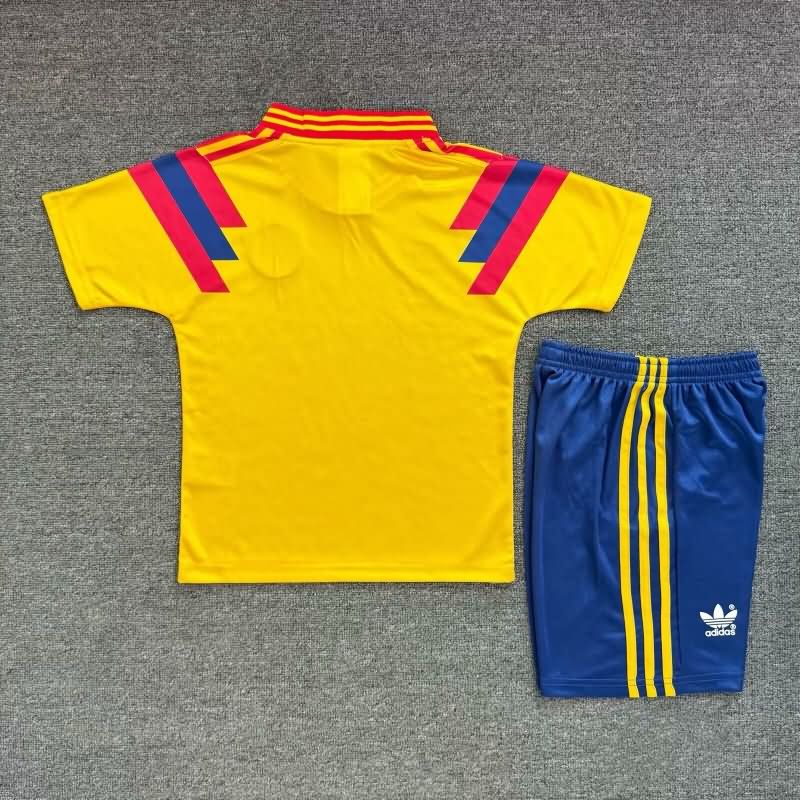 1990 Colombia Home Kids Soccer Jersey And Shorts