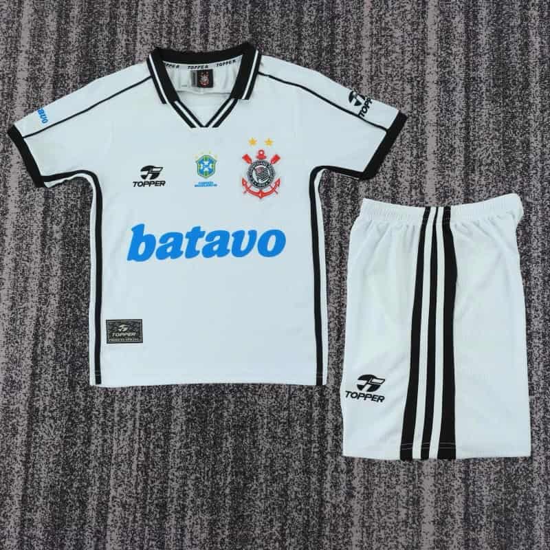 1999 Corinthians Home Kids Soccer Jersey And Shorts