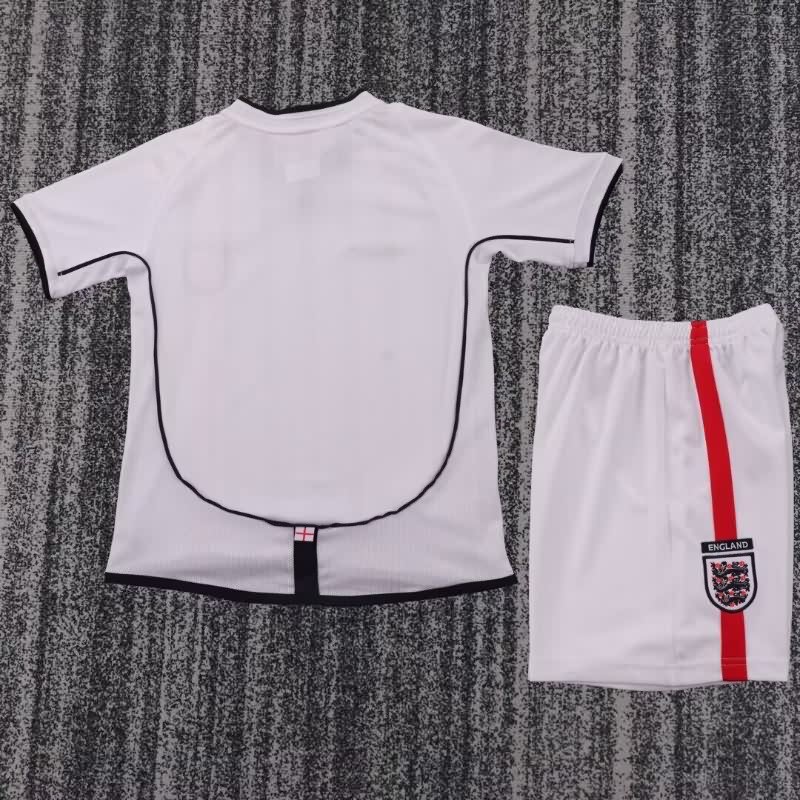 2002 England Home Kids Soccer Jersey And Shorts