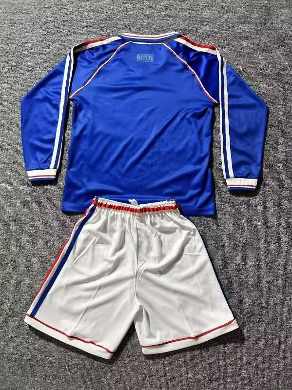 1998 France Home Long Sleeve Kids Soccer Jersey And Shorts