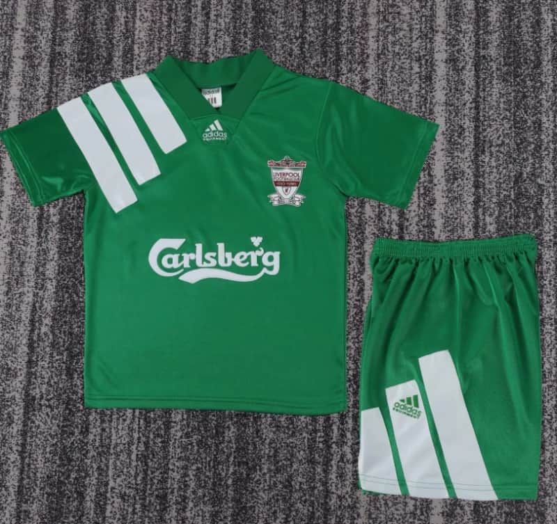 1992/93 Liverpool Away Kids Soccer Jersey And Shorts