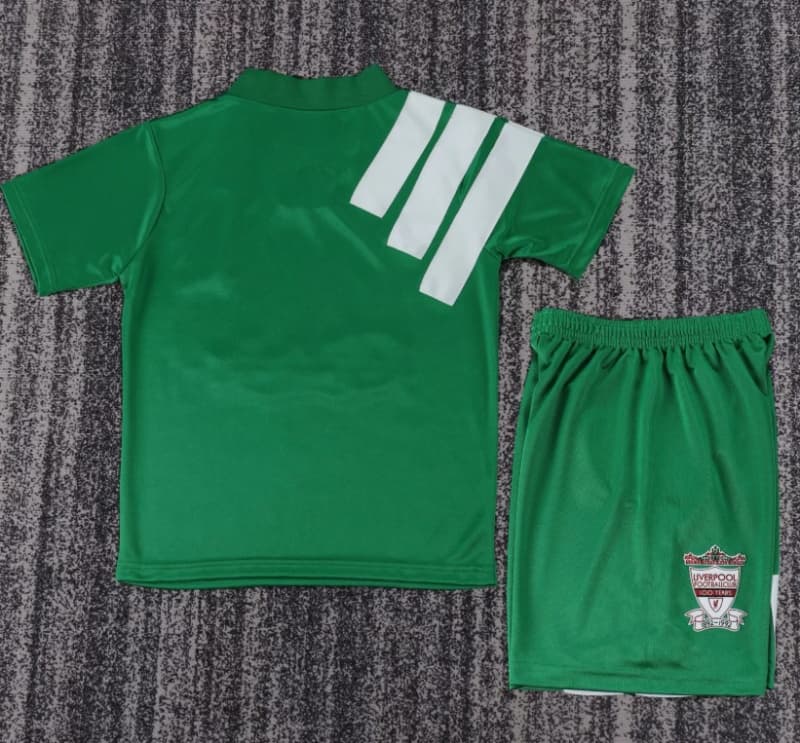 1992/93 Liverpool Away Kids Soccer Jersey And Shorts