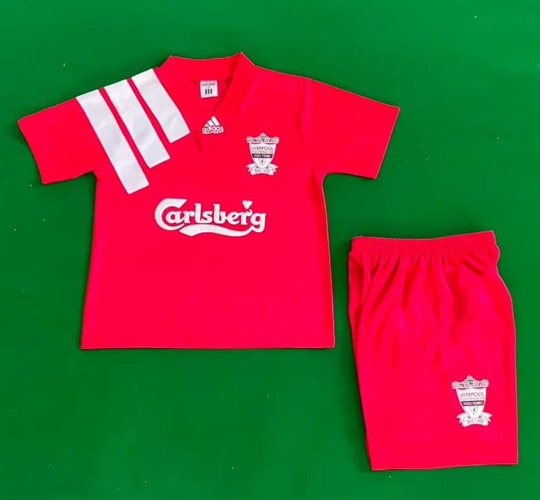 1992/93 Liverpool Home Kids Soccer Jersey And Shorts