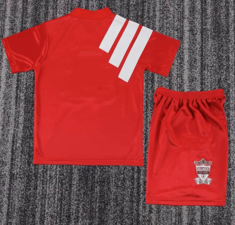 1992/93 Liverpool Home Kids Soccer Jersey And Shorts