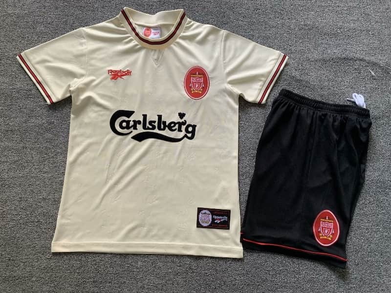 1996/97 Liverpool Away Kids Soccer Jersey And Shorts