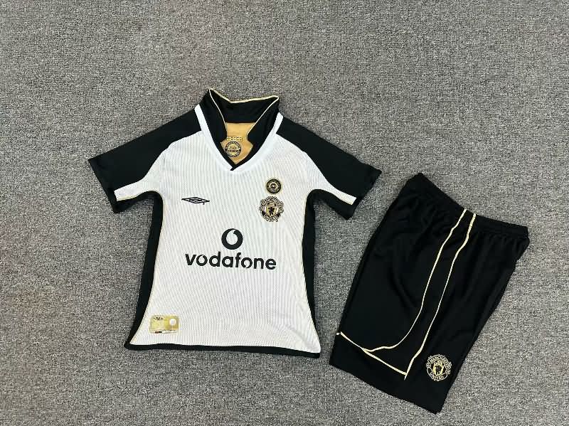 2000/01 Manchester United Away Kids Soccer Jersey And Shorts