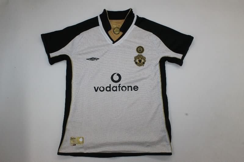 2001/02 Manchester United Away Kids Soccer Jersey And Shorts