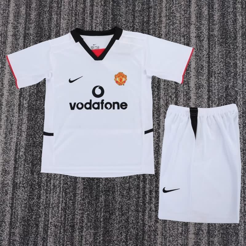 2002/03 Manchester United Away Kids Soccer Jersey And Shorts