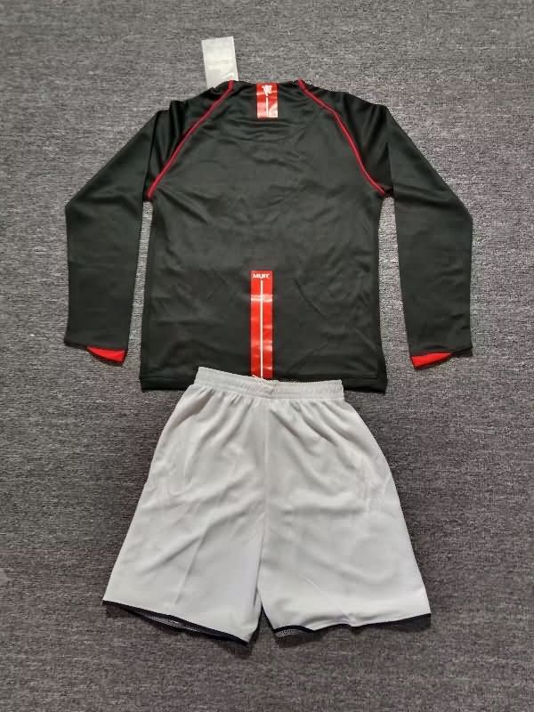 2007/08 Manchester United Away Long Sleeve Kids Soccer Jersey And Shorts