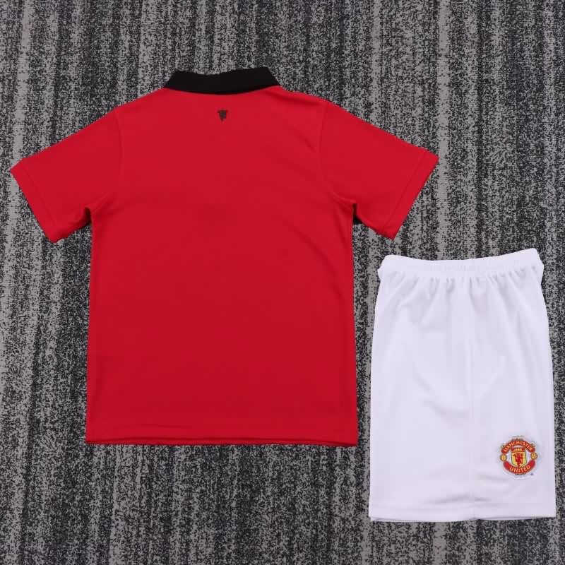 2013/14 Manchester United Home Kids Soccer Jersey And Shorts
