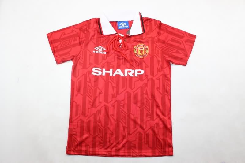 1992/94 Manchester United Home Kids Soccer Jersey And Shorts