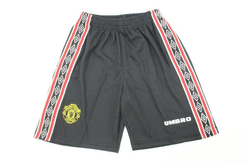 1998/99 Manchester United Black Kids Soccer Jersey And Shorts