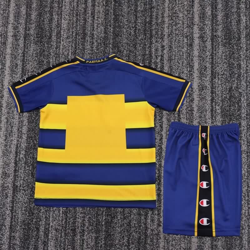 2001/02 Parma Home Kids Soccer Jersey And Shorts