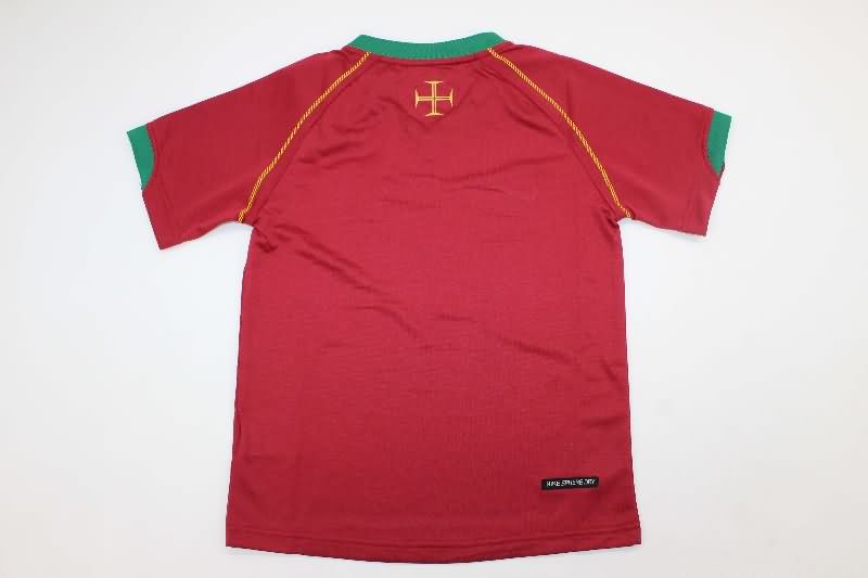 2006 Portugal Home Kids Soccer Jersey And Shorts