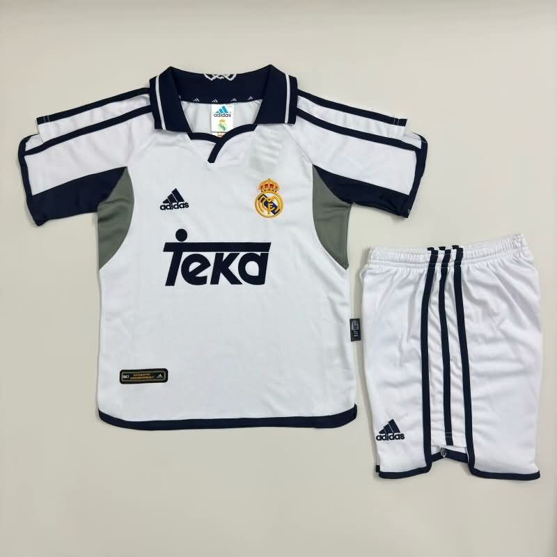 2000/01 Real Madrid Home Kids Soccer Jersey And Shorts