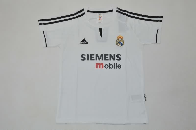 2003/04 Real Madrid Home Kids Soccer Jersey And Shorts