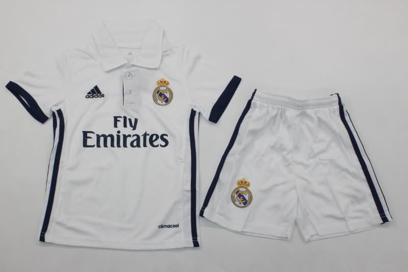 2016/17 Real Madrid Home Kids Soccer Jersey And Shorts