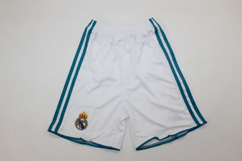 2017/18 Real Madrid Home Kids Soccer Jersey And Shorts