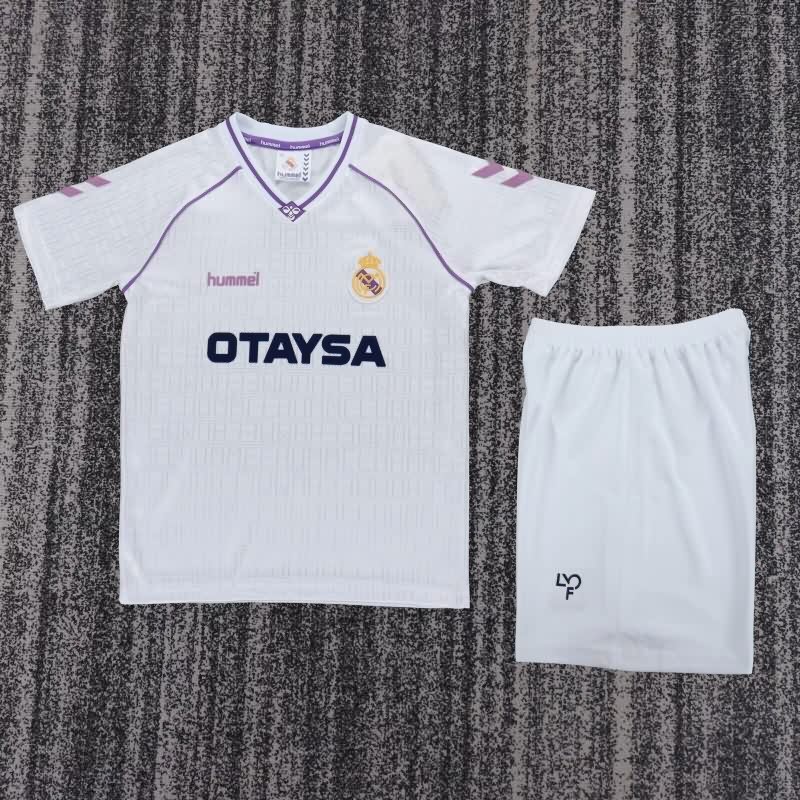 1990/91 Real Madrid Home Kids Soccer Jersey And Shorts
