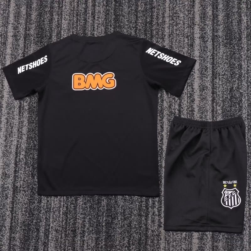 2012/13 Santos Black Kids Soccer Jersey And Shorts