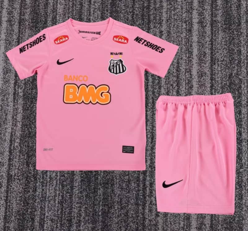 2012/13 Santos Pink Kids Soccer Jersey And Shorts