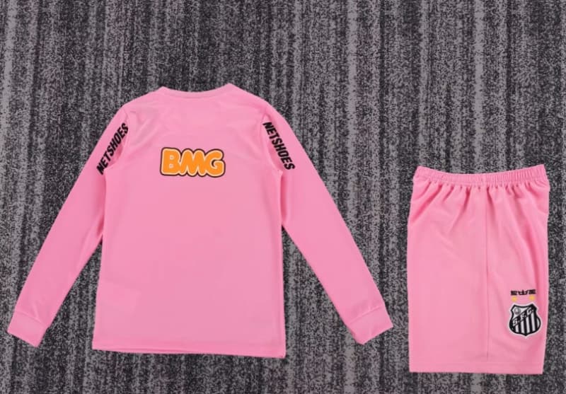 2012/13 Santos Pink Long Sleeve Kids Soccer Jersey And Shorts