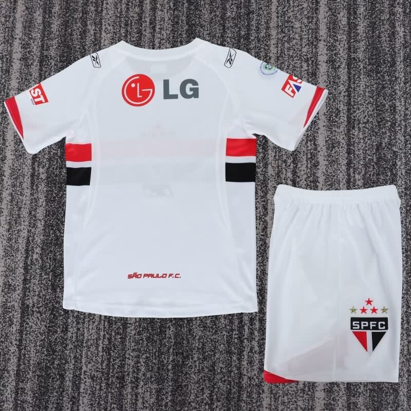 2007/08 Sao Paulo Home Kids Soccer Jersey And Shorts