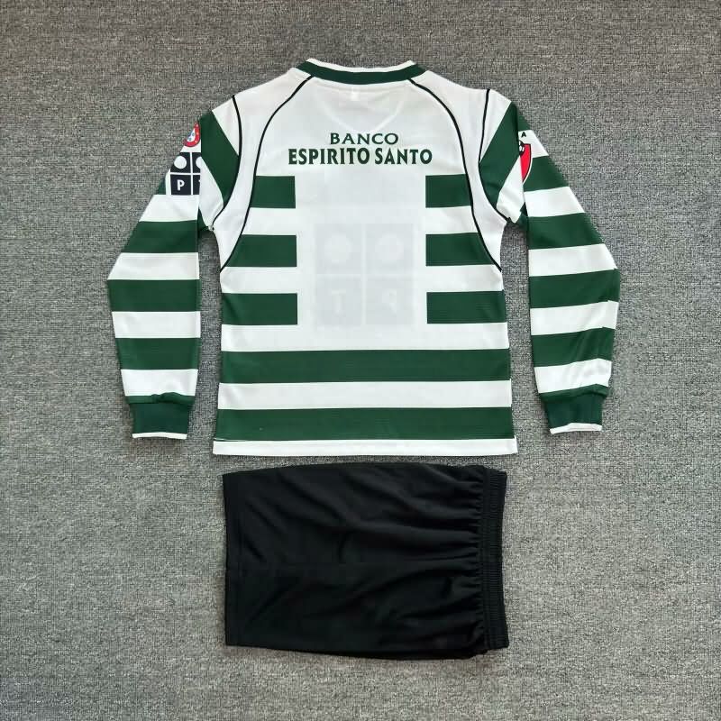 2001/03 Sporting Lisbon Home Long Sleeve Kids Soccer Jersey And Shorts
