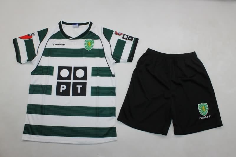2002/03 Sporting Lisbon Home Kids Soccer Jersey And Shorts