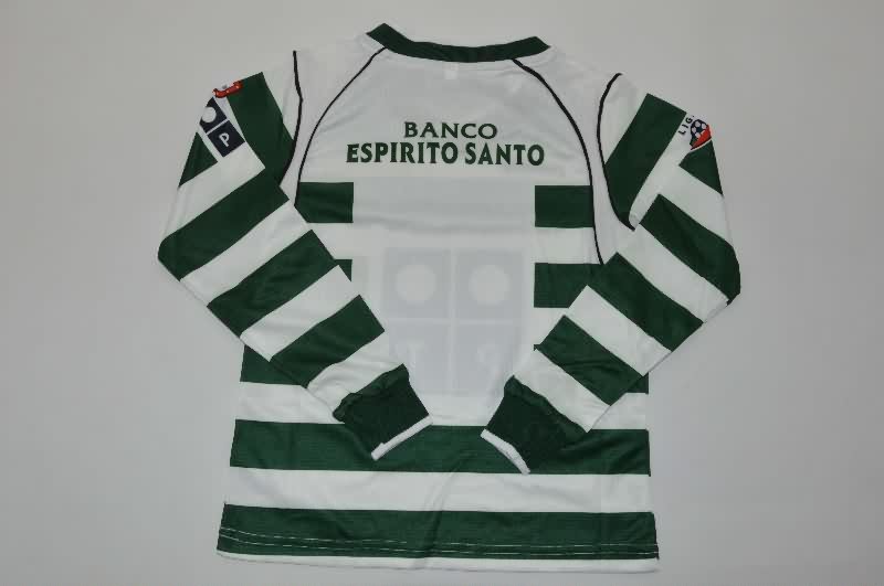 2002/03 Sporting Lisbon Home Long Sleeve Kids Soccer Jersey And Shorts