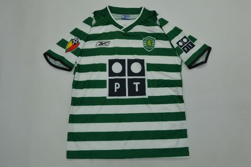 2003/04 Sporting Lisbon Home Kids Soccer Jersey And Shorts